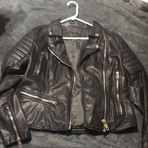 BlankNYC quilted black leather moto jacket